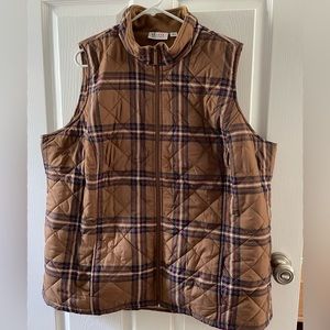 Denim & Co vest plaid 2X